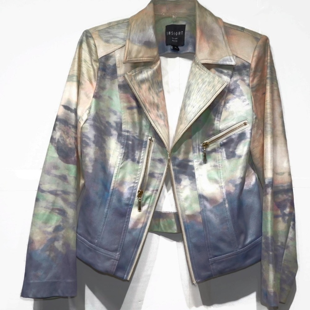 EUC - Like new! Insight New York faux suede ombre moto jacket size 12P